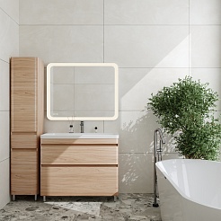 Style Line Мебель для ванной напольная Атлантика 100, Люкс ясень перламутр, PLUS – фотография-3